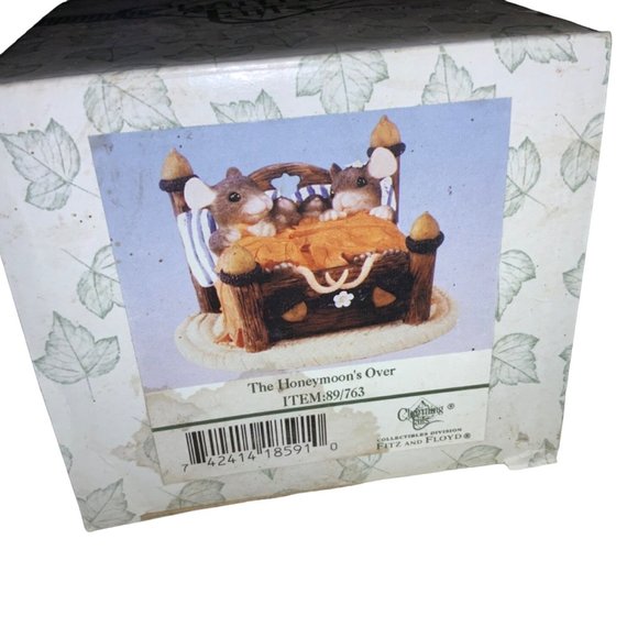 Fitz And Floyd Charming Tails Mouse 89/763 The Honeymoon’s Over New Parents baby - Picture 10 of 14